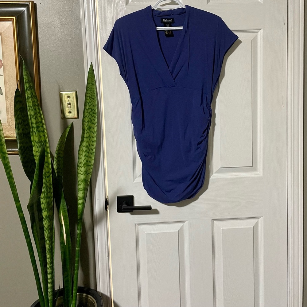 Unlisted A Kenneth Cole Production Purple Blouse with Ruched Sides